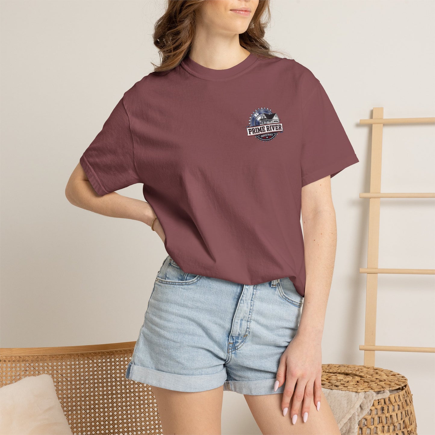 Prime River Industries T-shirt — Rustic Workshop Logo Tee