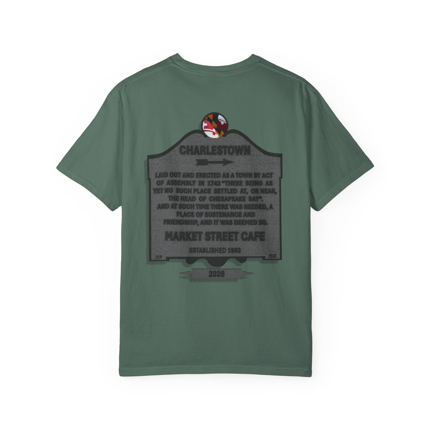Charlestown Historical Marker T-Shirt — Market Street Café Retro Graphic Tee