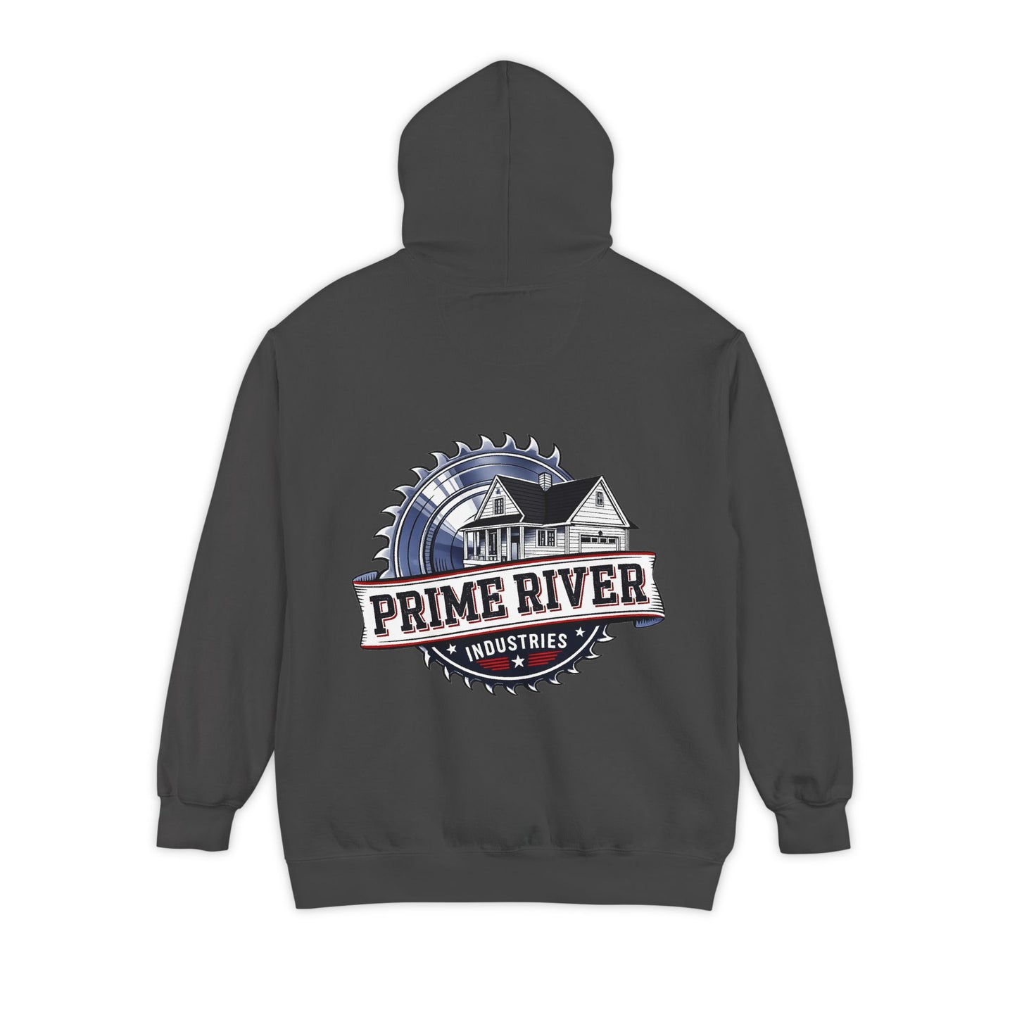 Prime River Industries Hoodie — Vintage Mill Logo Garment-Dyed Pullover