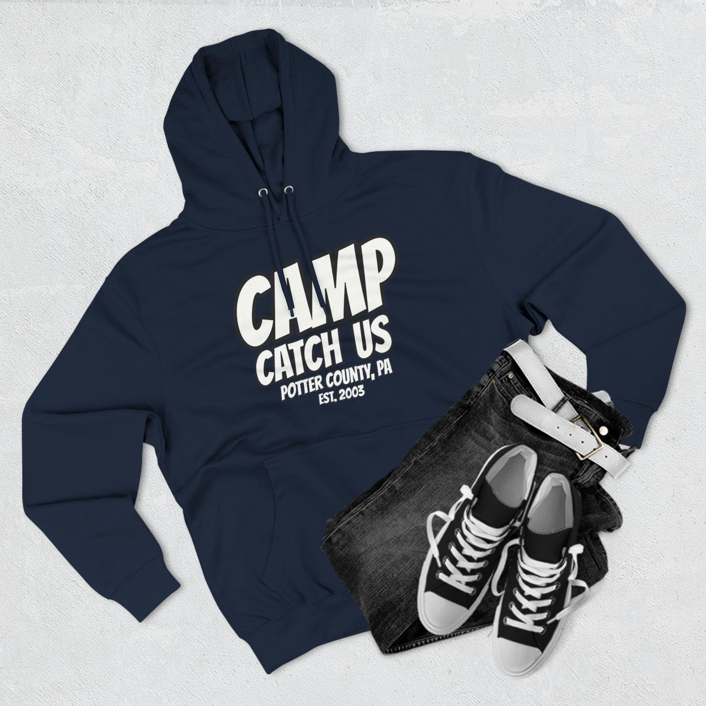 Camp Catch Us Three-Panel Fleece Hoodie