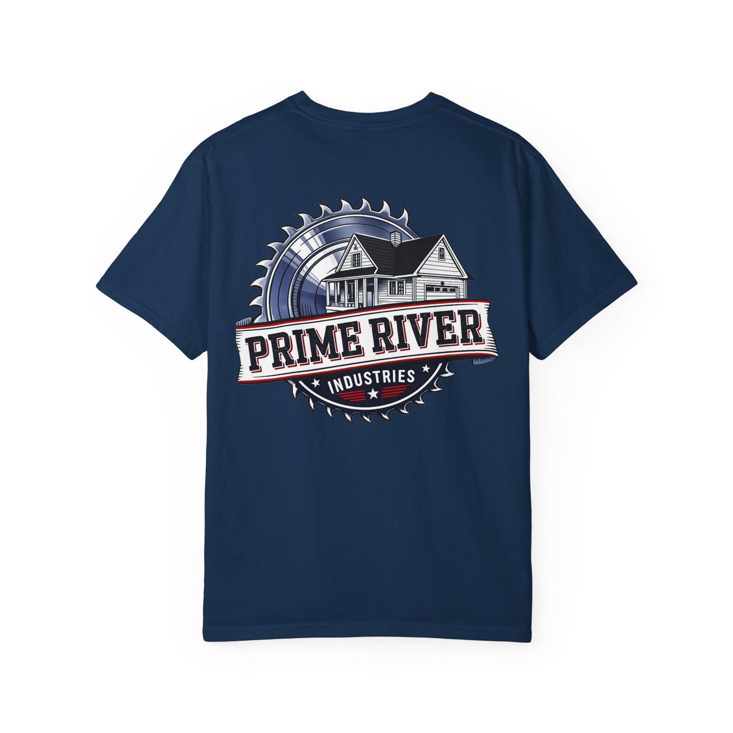Prime River Industries T-shirt — Rustic Workshop Logo Tee